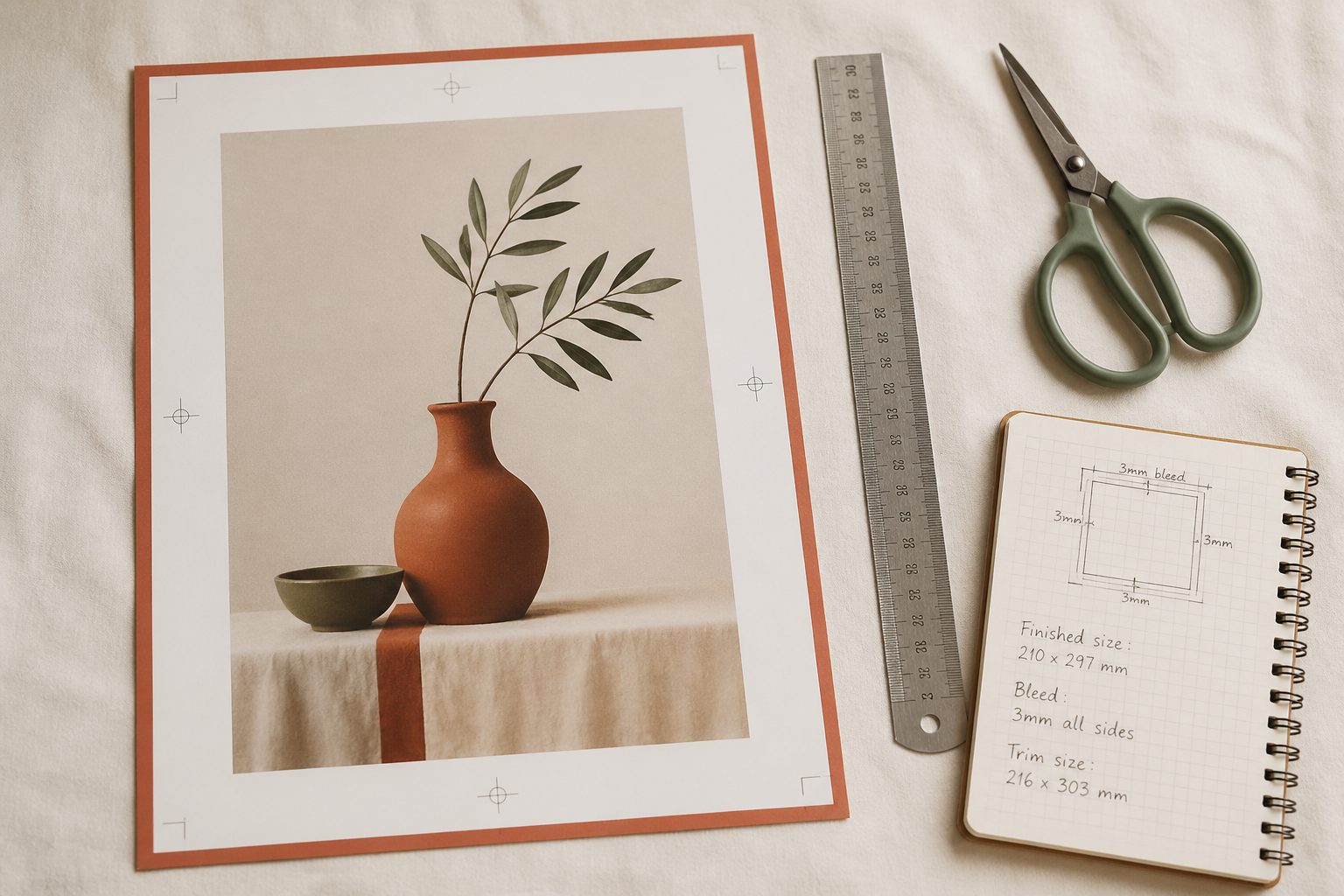 Bleed is the 0.125-inch (or 3mm) buffer that extends artwork beyond the trim line — preventing the dreaded thin white edge when the printer cuts. Here's how to set it up correctly the first time.