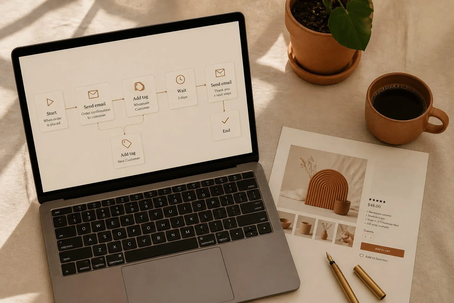 New order → Google Sheets log, Slack alert, or Notion task — all without opening a tab. This guide covers the top Zaps Etsy sellers use daily, what Zapier can and can't do with Etsy, and why the image-processing pipeline belongs in Make.com instead.