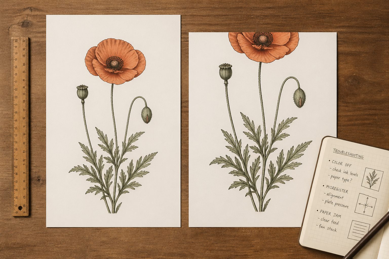 Five reasons posters print cropped or oddly sized — aspect ratio mismatch, missing bleed, print shop auto-fit, paper size mismatch, or scale-to-fit. Each has a specific fix.